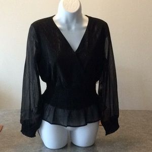 lurex georgette smock waist blouse 👚💕💕💕